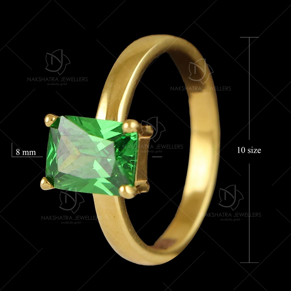 Oxidised Silver Green Stone Ring | SEHGAL GOLD ORNAMENTS PVT. LTD.
