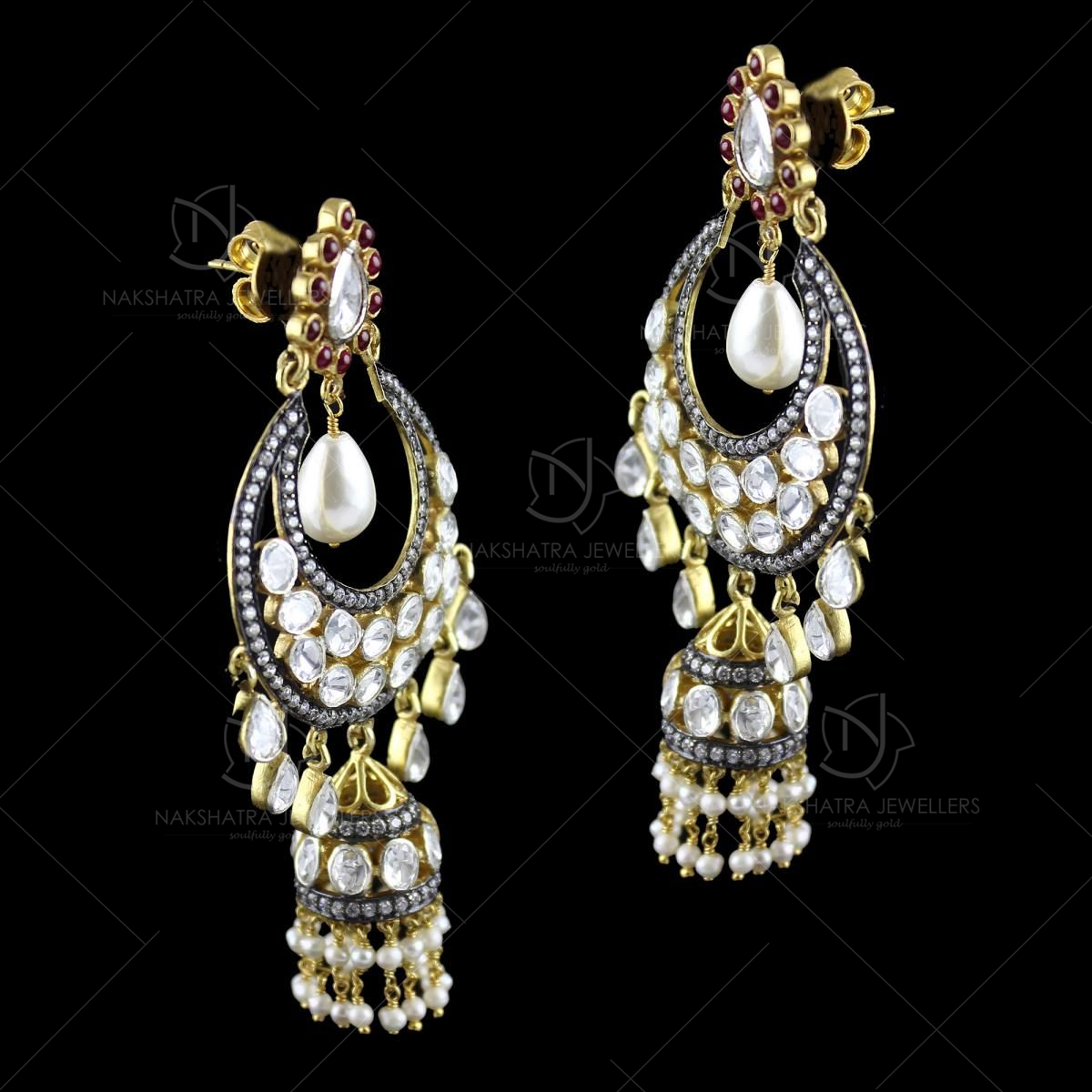 Polki earrings Pure Silver jewelry Indian ,diamond earrings ,Indian gold  jewelry designs quartz earrings - SHABURIS | Indian gold jewellery design,  Silver jewellery indian, Gold jewellery design