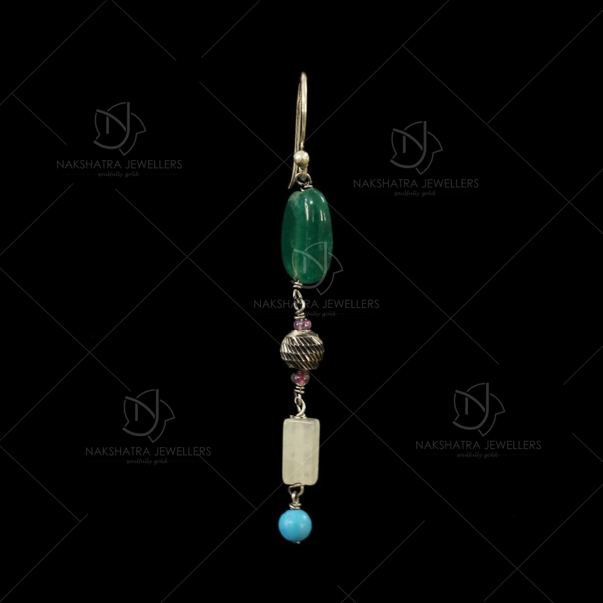 Green Jasper Stone Chandelier Earrings  Sunnyside Handcrafted Jewelry