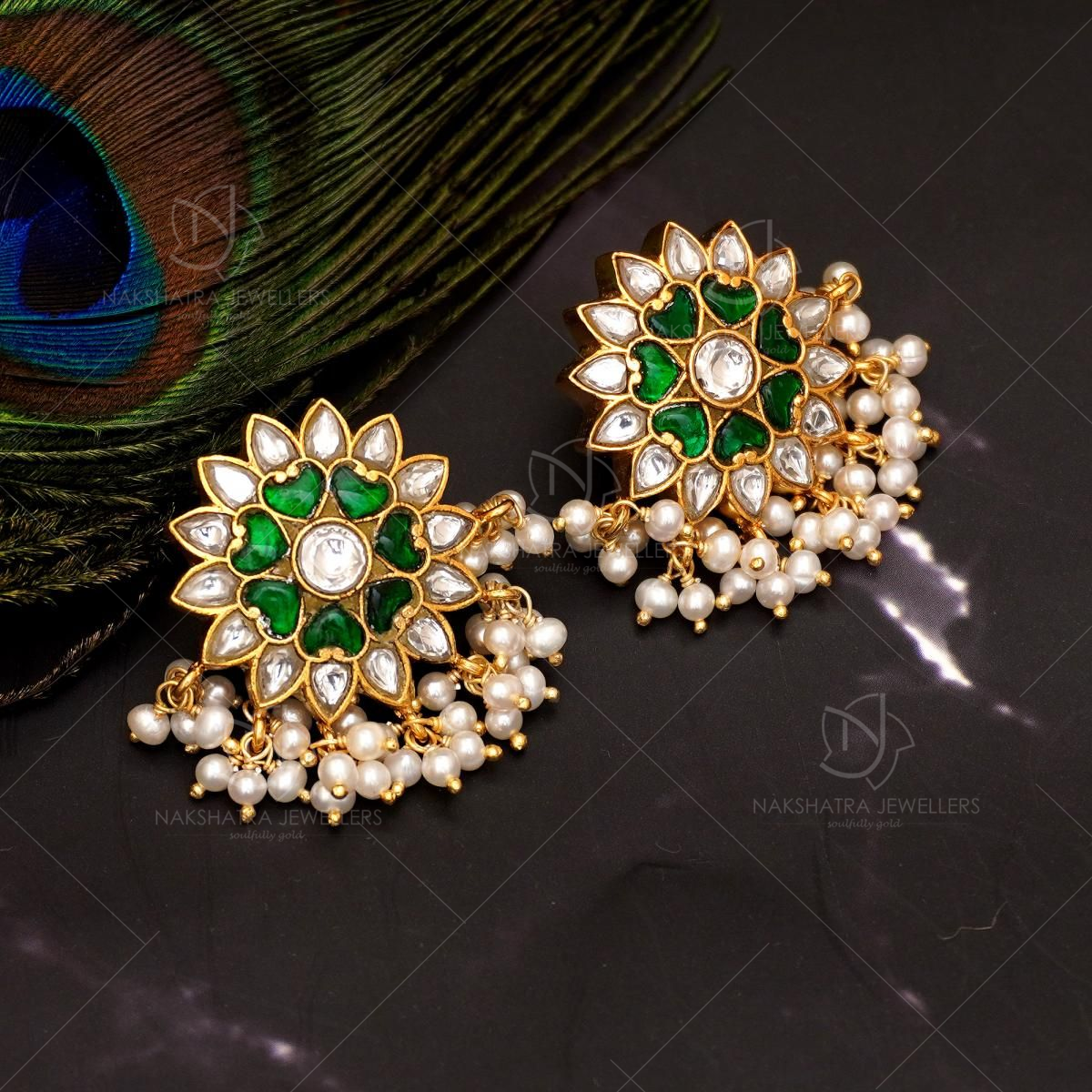 Tops/Studs Kundan Earring 11440 – Dazzles Fashion and Costume Jewellery